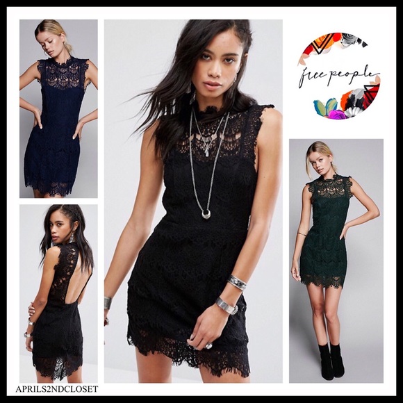 FREE PEOPLE BOHO CROCHET LACE MINI TANK DRESS A3C - Picture 6 of 13